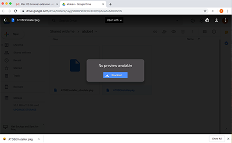 Screen showing downloads folder where package will be found after downloading.