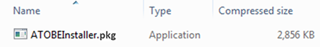 Download and install a browser extension for MAC OS Screen showing the ATOBEInstaller.pkg package.